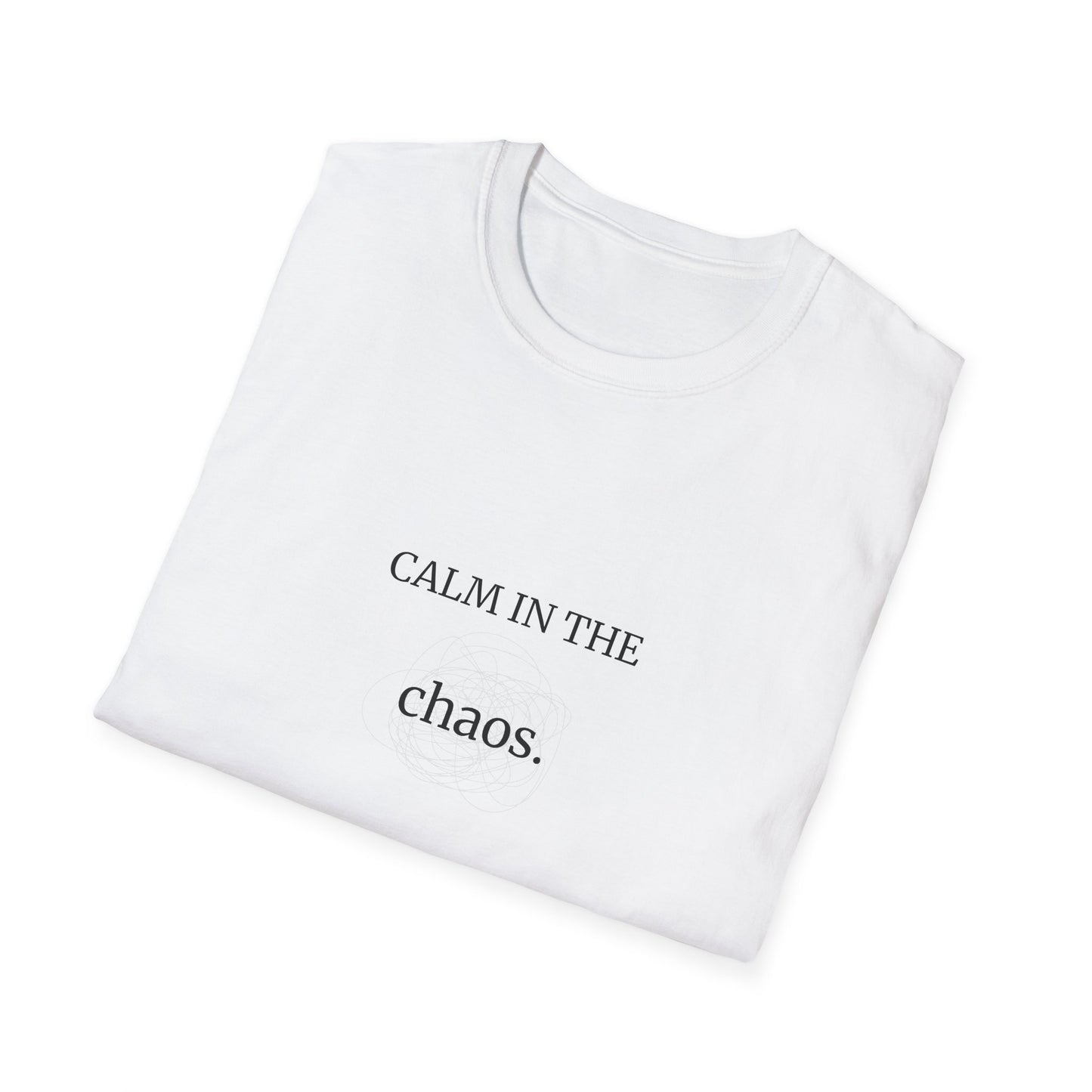 Calm in the Chaos Unisex Softstyle T-Shirt | Relaxed Tee, Inspirational Gift, Mindfulness Apparel, Casual Wear, Self-Care Fashion